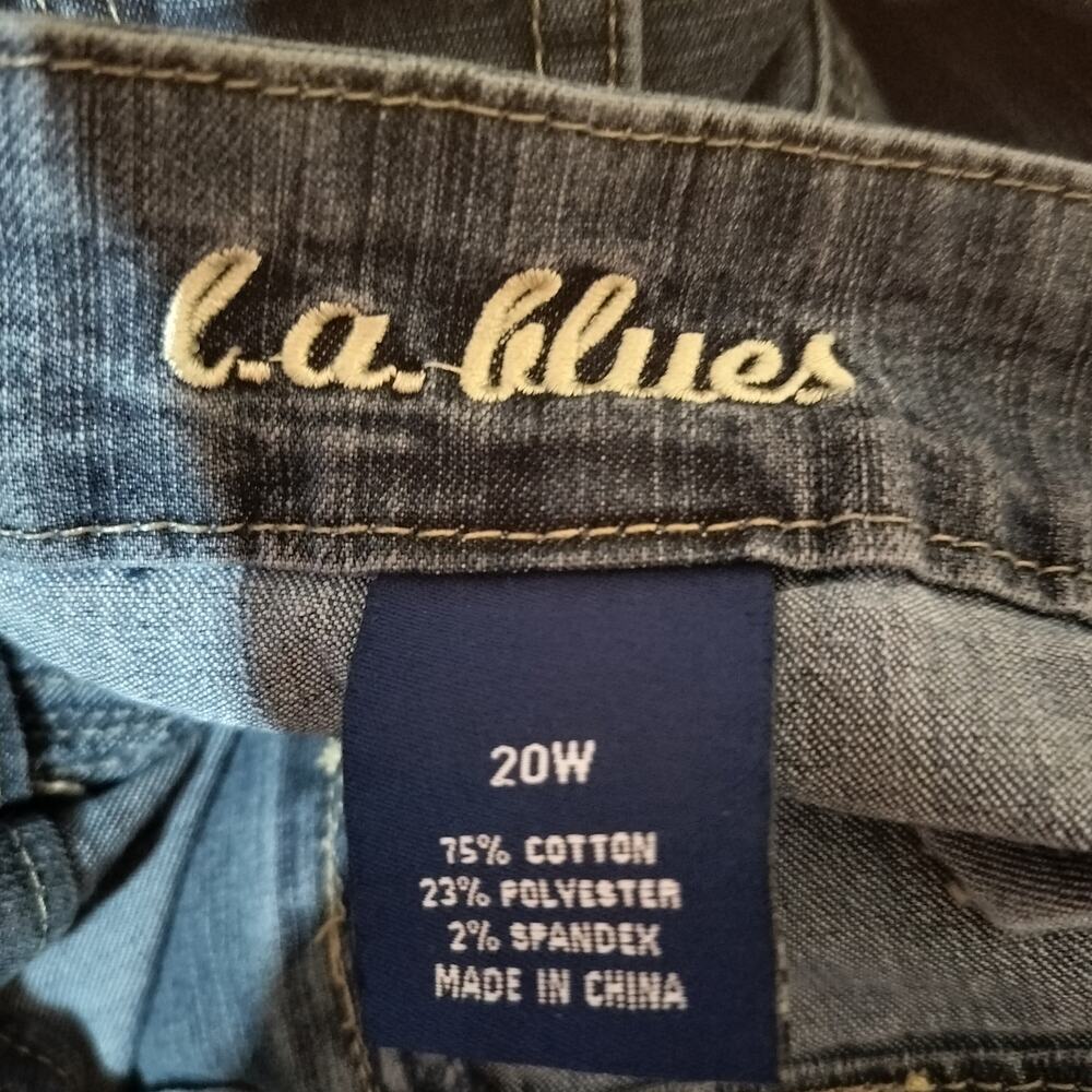 5327)Y2K LA Blues 20W Flared Panelled Grunge Boho Cargo Denim Maxi Skirt - Picture 7 of 8